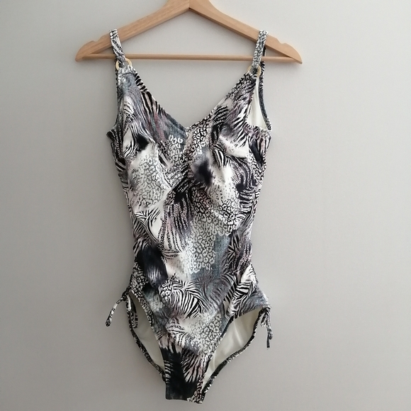 Fantasie Serraya Sands Underwire Scrunch Side One Piece Swim Suit Animal 34H - Picture 5 of 16